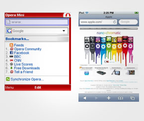 Mobile Safari vs. Opera Mini
