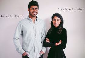 Jaydev Ajit Kumar and Spandana Govindgari, Founders of Hype AR Inc., backed by Unshackled Ventures