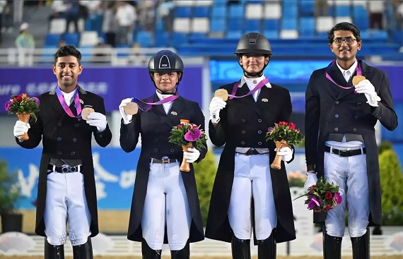  India make history, claim first gold medal in Team Dressage 