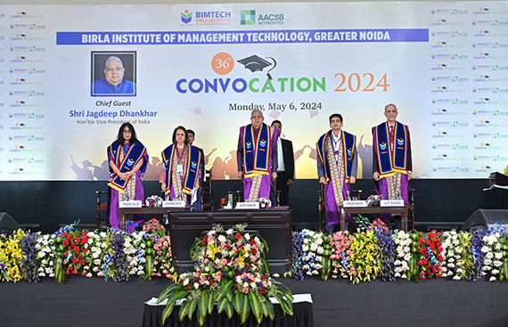 Vice-President of India Shri Jagdeep Dhankhar inspires Graduates at BIMTECH's 36th Convocation