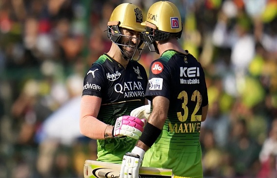 IPL 2023: Faf, Maxwell hit fifties before late strikes from RR bowlers restrict RCB to 189/9