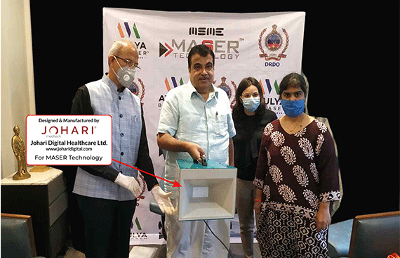 Vocal for Local: Shri. Nitin Gadkari launches sterilizer, engineered by Johari Digital Healthcare Lt