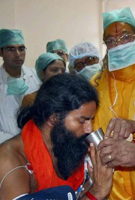 Ramdev ends fast on ninth day 