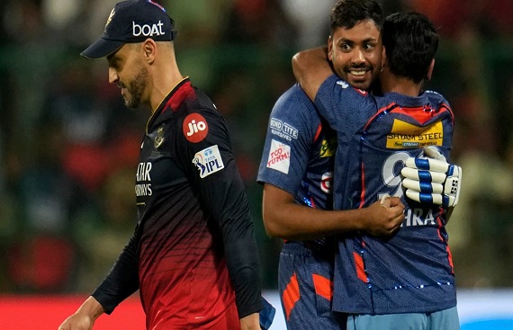 IPL 2023: RCB captain Du Plessis fined Rs 12 lakhs for slow over-rate, LSG's Avesh Khan reprimanded