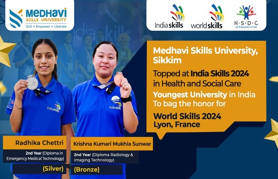 Medhavi Skills University wins Medals for Sikkim in the World Skills Competition-France