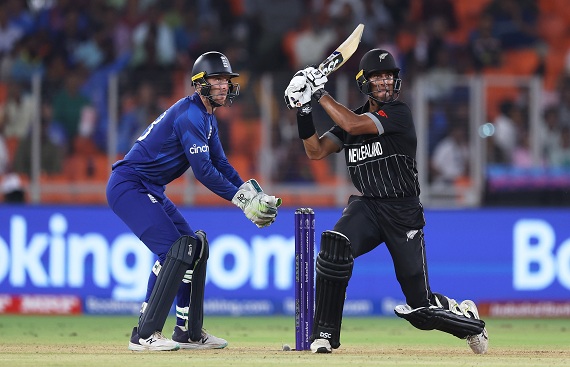 Rachin Ravindra scores the fastest ODI century in World Cup history for New Zealand