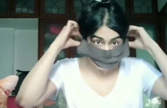 Adah Sharma gives tutorial on how to masks at home