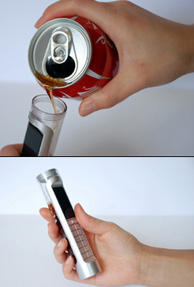 Now, cellphones that run on soft drinks 