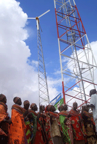 Low power cellular stations to connect villages 