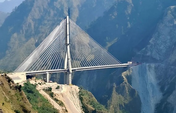 India's First Cable-Stayed Rail Bridge Completes Trial Run in Jammu