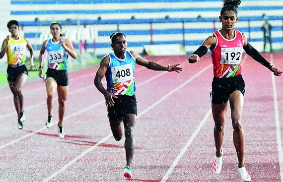 Priya Mohan wins 200m-400m double, Jain University still go in front 