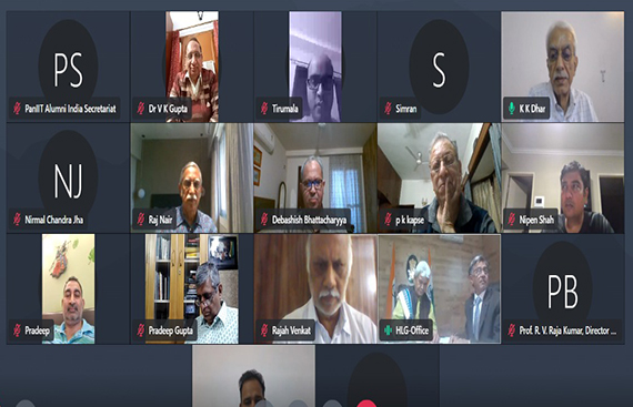 Lt. Governor of J&K Manoj Sinha virtually announces the launch of the PanIIT Alumni India
