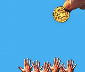 Spending money like on a charity