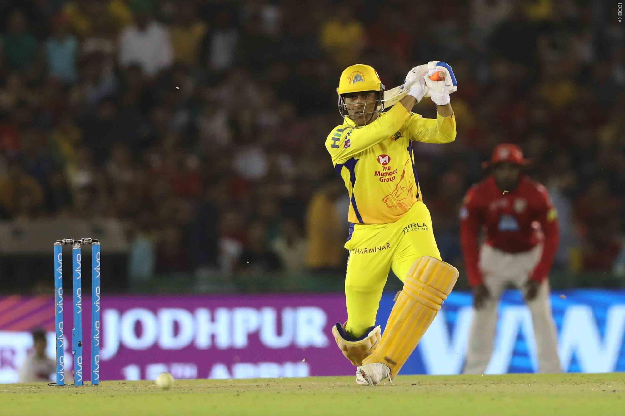 MS Dhoni playing for chennai super kings
