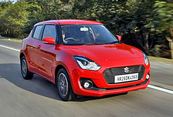 2018 Maruti Swift red front angle
