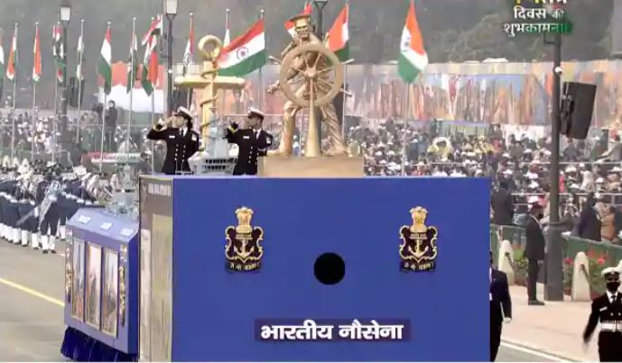 Indian Navy tableau participates in the Republic Day Parade at Rajpath