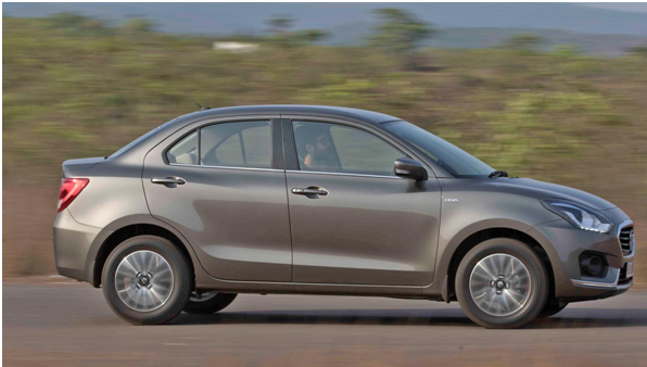 2017 Maruti Dzire silver side profile