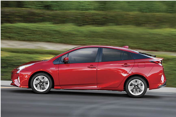 2016 Toyota Prius red side profile
