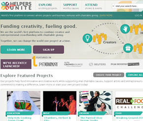 helpersunite, crowdfunding site, startup, entrepreneurs, funding