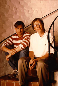 Steve Jobs and Bill Gates with hair