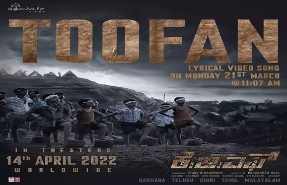 'Toofan', the first song of 'KGF Chapter 2' to be released on March 21