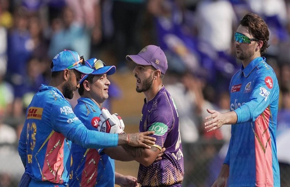 IPL 2023: Suryakumar, Rana and Hrithik Shokeen fined for breach of code of conduct during MI-KKR cla