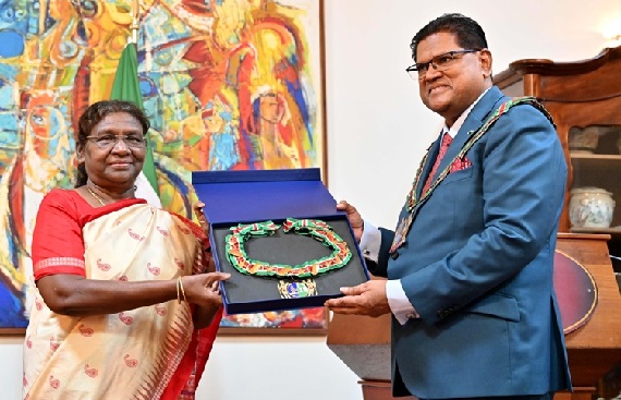 President Murmu receives Suriname's highest civilian honour