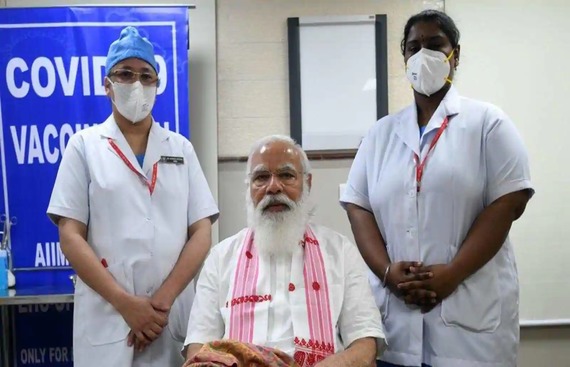 PM Modi receives his 1st COVID-19 vaccine dose at AIIMS