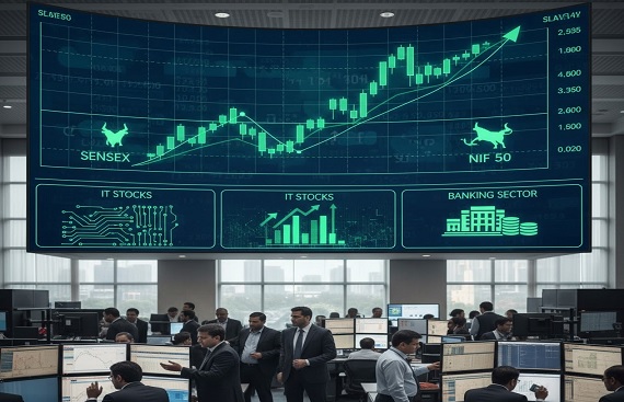 Sensex, Nifty Bounce Back on IT and Banking Strength